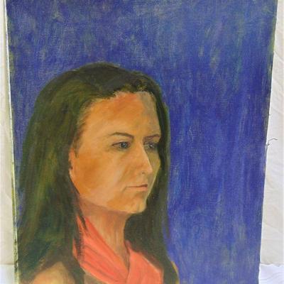 Oil painting portrait of woman by Alison Webb