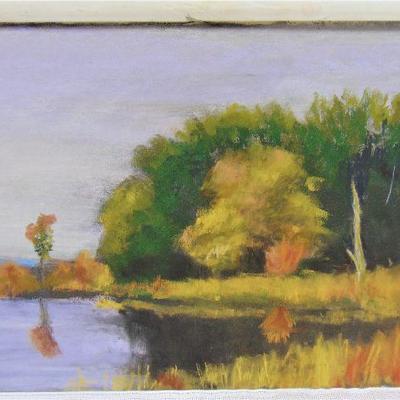 Pastel of autumn marsh by Alison Webb