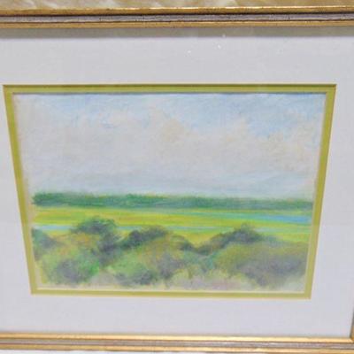 Framed and matted coastal scene by Alison Webb