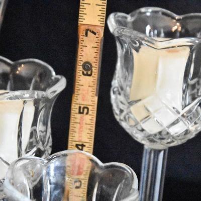 D Lot 49: Glass Candlesticks and Holders