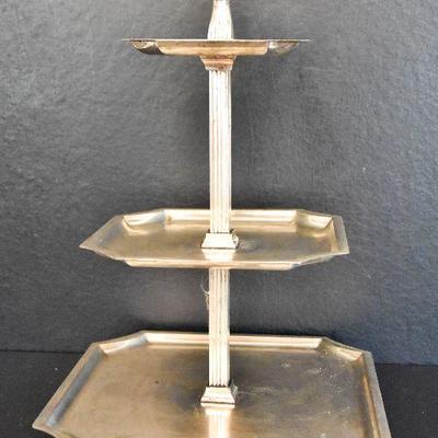 D Lot 50: Three Tiered Serving Tray
