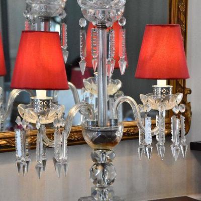 D Lot 51: Vintage Crystal Lamp