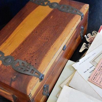 D Lot 56: Cedar Box Full of Ephemera
