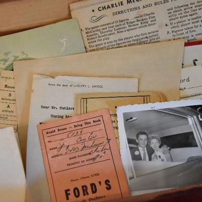 D Lot 56: Cedar Box Full of Ephemera