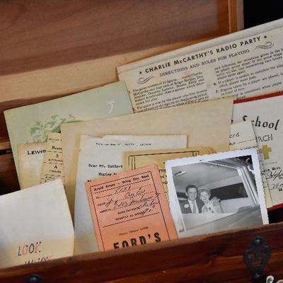 D Lot 56: Cedar Box Full of Ephemera
