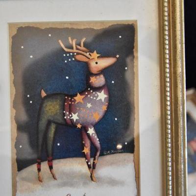D Lot 61: Complete Set of 8 Reindeer Prints by Rebecca Ruegger