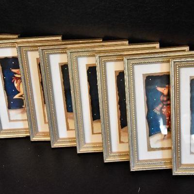 D Lot 61: Complete Set of 8 Reindeer Prints by Rebecca Ruegger