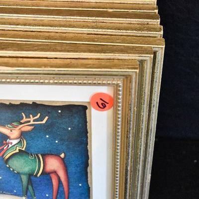 D Lot 61: Complete Set of 8 Reindeer Prints by Rebecca Ruegger