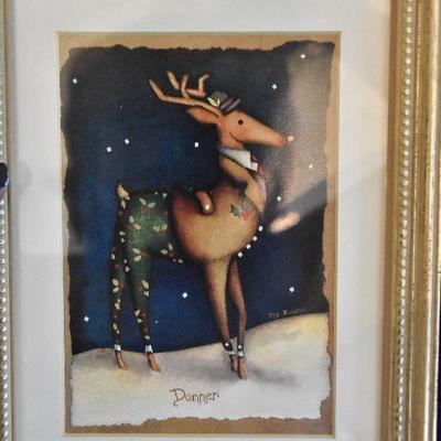 D Lot 61: Complete Set of 8 Reindeer Prints by Rebecca Ruegger