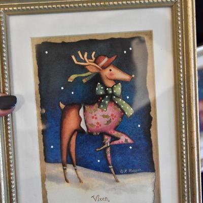 D Lot 61: Complete Set of 8 Reindeer Prints by Rebecca Ruegger