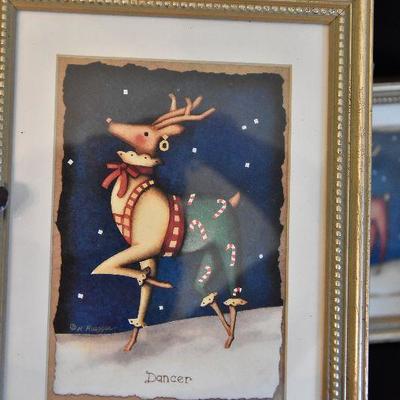 D Lot 61: Complete Set of 8 Reindeer Prints by Rebecca Ruegger