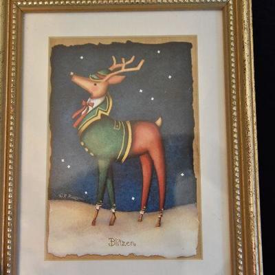 D Lot 61: Complete Set of 8 Reindeer Prints by Rebecca Ruegger