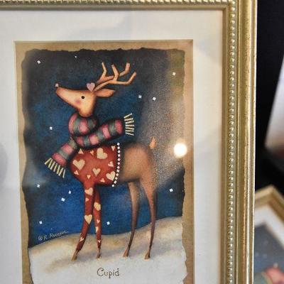 D Lot 61: Complete Set of 8 Reindeer Prints by Rebecca Ruegger