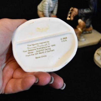 D Lot 62: Trio of Norman Rockwell Winter Figurines