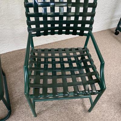 Two Green Woven Porch Chair and one Ottoman