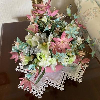 Decorative Flowers with White Doily