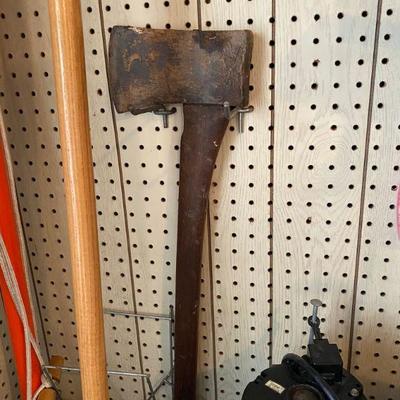 Vintage Wooden Handled Ax