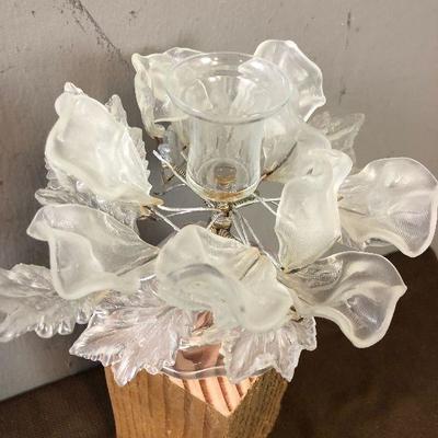#257 Hand Crafted and Hand Blown Glass Candle Stick