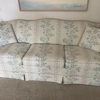White Floral Print Couch 