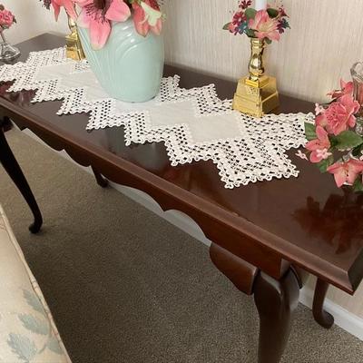 Mahogany Wall Table with Matching Decor
