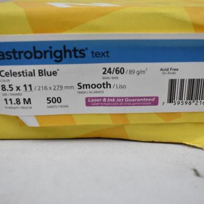 Astrobrights Laser, Inkjet Print Colored Paper - 30%, Blue, 500/Ream (Quantity)