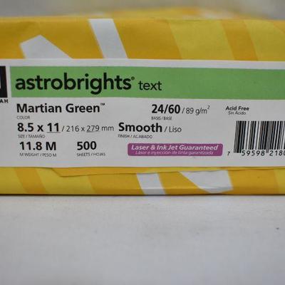 Astrobrights Laser, Inkjet Print Colored Paper - 30%, Martian Green, 500/Ream