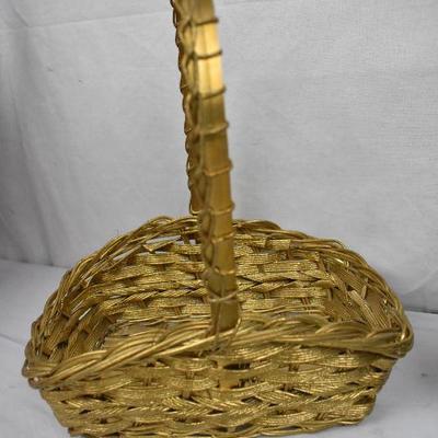 2 Decorative Baskets: Gold Color & Halloween