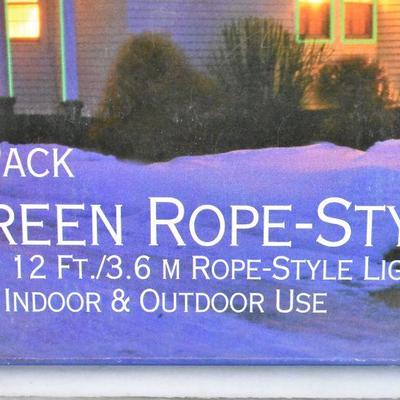 Rope Lights, Green, 2-pack, 12 feet each