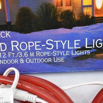 Rope Lights, Red, 2-pack, 12 feet each