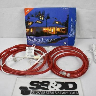 Rope Lights, Red, 2-pack, 12 feet each