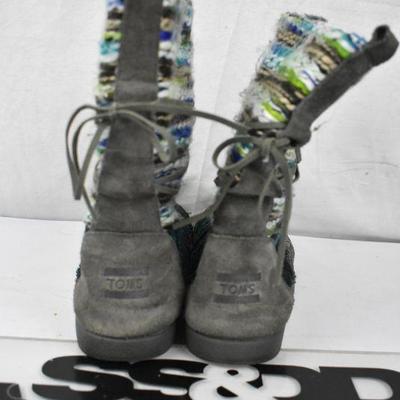 TOMS Winter Boots Size 9: Gray/Navy/Blues/Greens