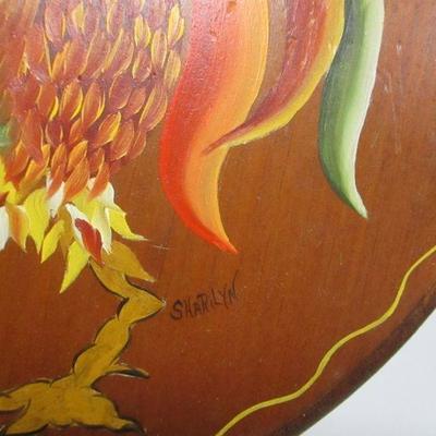 Lot 129 - Rooster Painting On Wood
