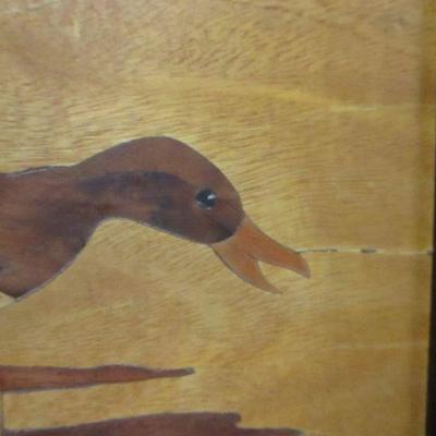 Lot 133 - Flying Ducks Wood Picture