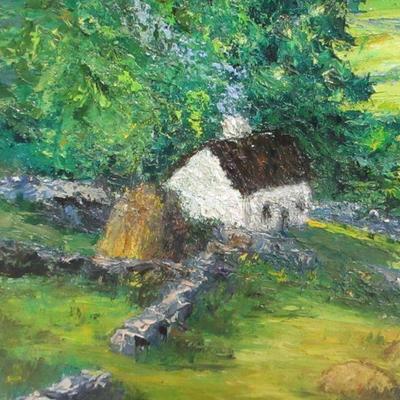 Lot 134 - Cottage Picture Painted On Canvas