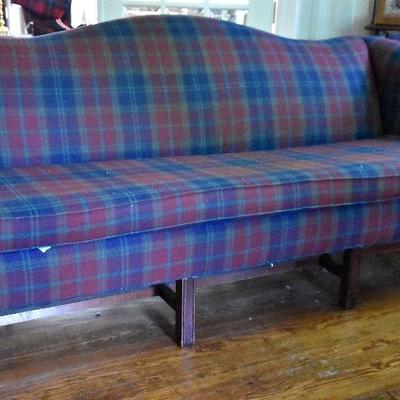 L Lot 97: Norwalk Plaid Sofa