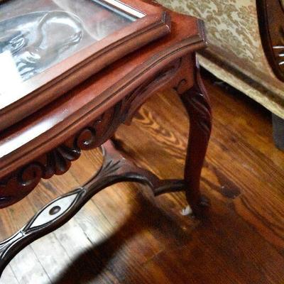 L Lot 104: Vintage Handcarved Table with Tray