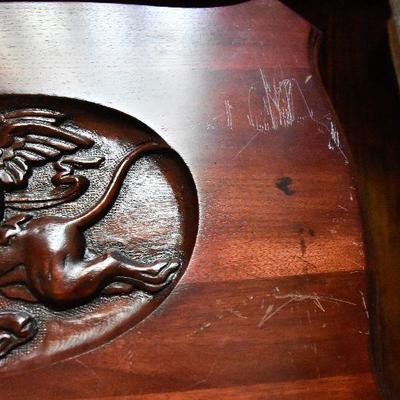 L Lot 104: Vintage Handcarved Table with Tray