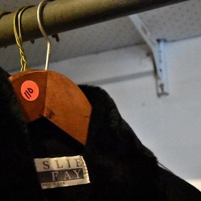 L Lot 110: Wool Coat with Faux Fur Neck and Cuffs