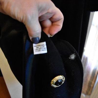L Lot 110: Wool Coat with Faux Fur Neck and Cuffs
