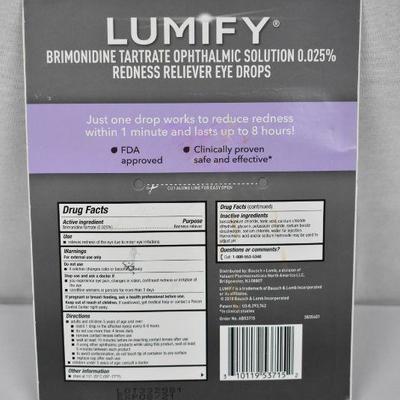 Lumify Redness Reliever Eye Drops, Two 0.25 fl oz Bottles - New