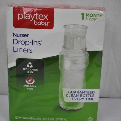 Playtex Baby Drop-ins Liners for Nurser Bottles, 8 oz, 150 ct - New