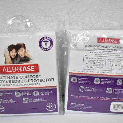 Qty 2: King Size Pillow Protectors: AllerEase Ultimate Comfort Zippered - New