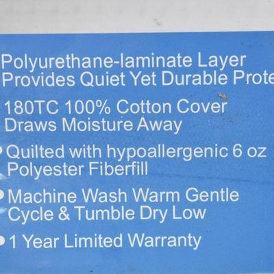 Queen Size Mattress Pad. Waterproof Cotton, White, $20 Retail - New