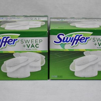 Qty 2 Swiffer Sweep + Vac Vacuum Replacement Filter, 2 Ct - New