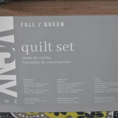 VCNY Multi-Color Yara 3 Pc Pinsonic Bedding Quilt Set, Shams, $30 Retail - New