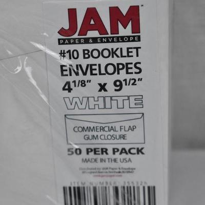 2x JAM #10 Business Commercial Envelopes, 4.125 x 9.5, White, 50/Pack Each - New