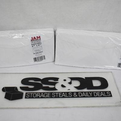 2x JAM #10 Business Commercial Envelopes, 4.125 x 9.5, White, 50/Pack Each - New