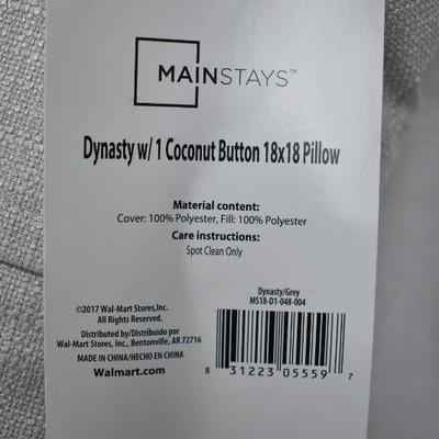 Mainstays Dynasty Coconut Button Decorative Throw Pillow, 18