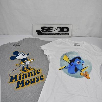 2 Disney T-Shirts - Juniors Size Small: Minnie Mouse & Dory/Nemo - New