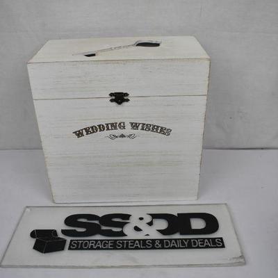 Wedding Wishes Wooden Key Card Box, $58 Retail - New